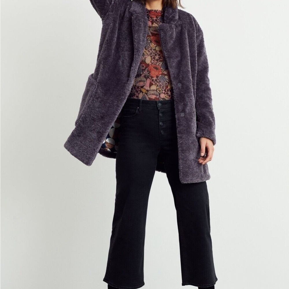 Anthropologie Maeve Lisanne Faux Fur Coat Size L